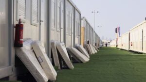 rumah modular fans fifa world cup 2022, fifa world cup 2022, rumah modular, fans village qatar, modular home, modular container