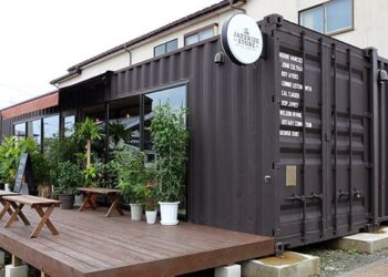 container cafe minimalis, kontainer toko, desain cafe container mini, gerobak jualan, ide gerobak jualan, booth container, container booth