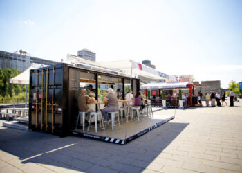 Desain cafe sederhana murah ala booth