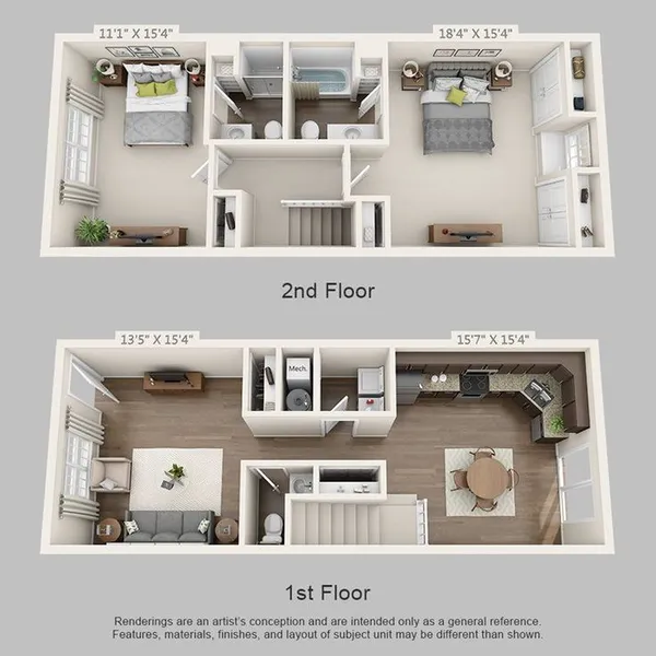 Desain Rumah 2 Lantai 2 Kamar Tidur