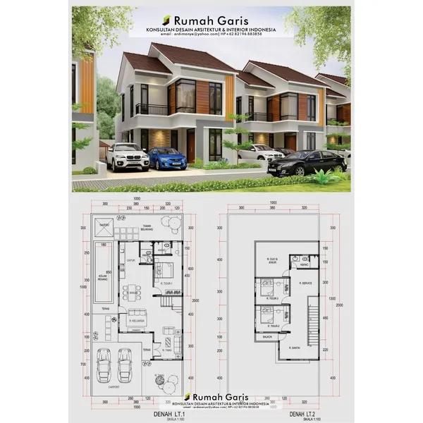 Desain Rumah 2 Lantai 3 Kamar Tidur