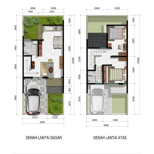 Desain Rumah 2 Lantai Luas Tanah 60 Meter