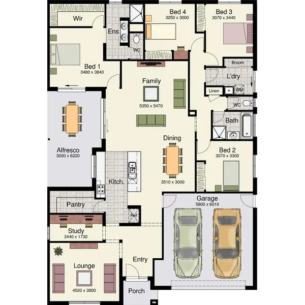 Desain Rumah Minimalis Modern 1 Lantai 4 Kamar Tidur