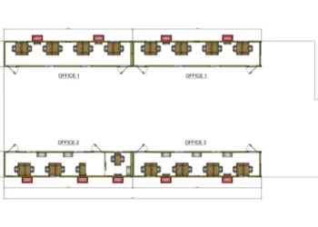 Denah Direksi Keet dari Kontainer Modifikasi Ukuran 40 Feet