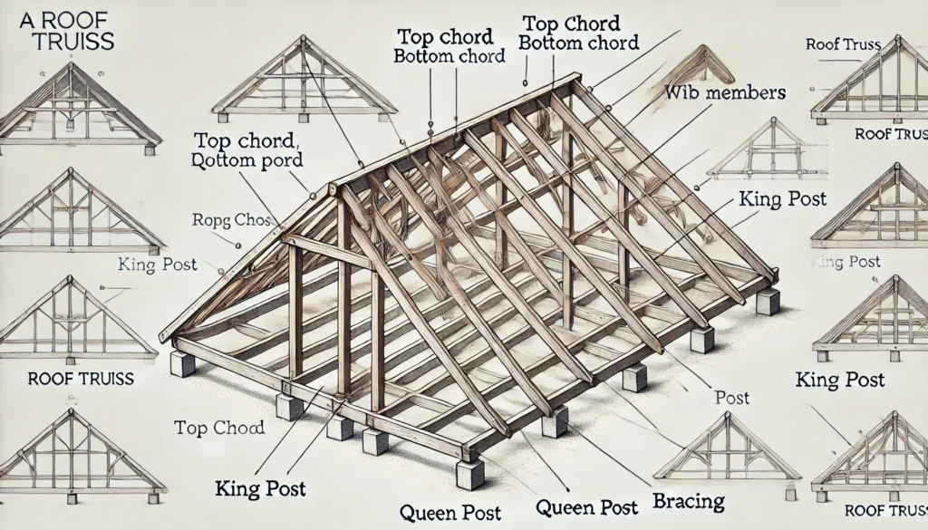 Parts Of A Roof Truss Illustrated Diagram Inc Homenish