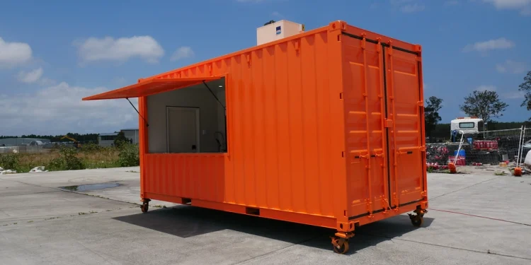 Desain Model Container Dagang Ukuran 20 Feet Orange Bar 2