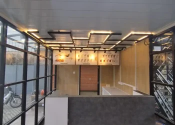 Desain Cafe Rangka Baja dengan Konsep Prefabrikasi Modular 1