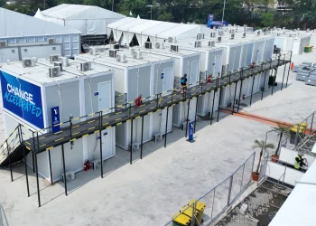 Bangunan Modular Tradecorp di Ajang Formula E Jakarta