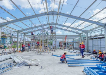 Konstruksi Gudang Baja WF Bentang 1