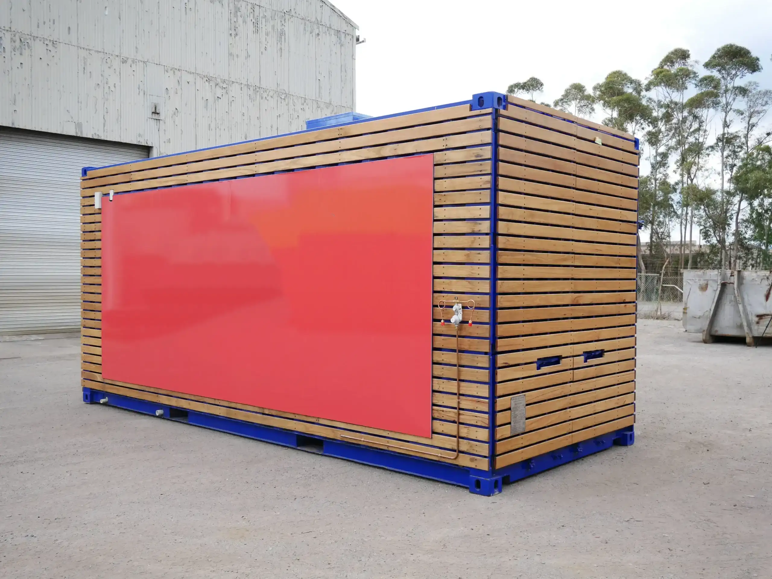 Desain Cafe Outdoor Instagramable pada Container Cafe with Timber Facade 1
