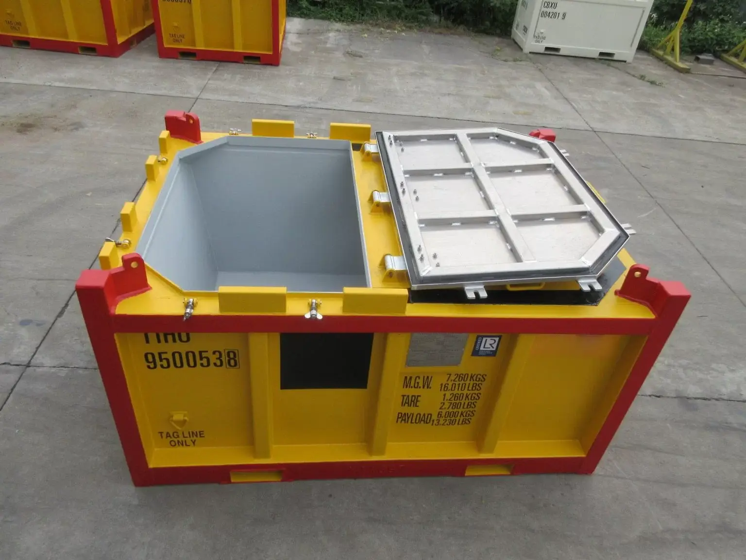 DNV Offshore Container Mud Skip with Dimensions of 7’10” x 5’7” x 4’2” 3 DNV Offshore Container Mud Skip Ukuran 7’10” x 5’7” x 4’2” Open-top-view