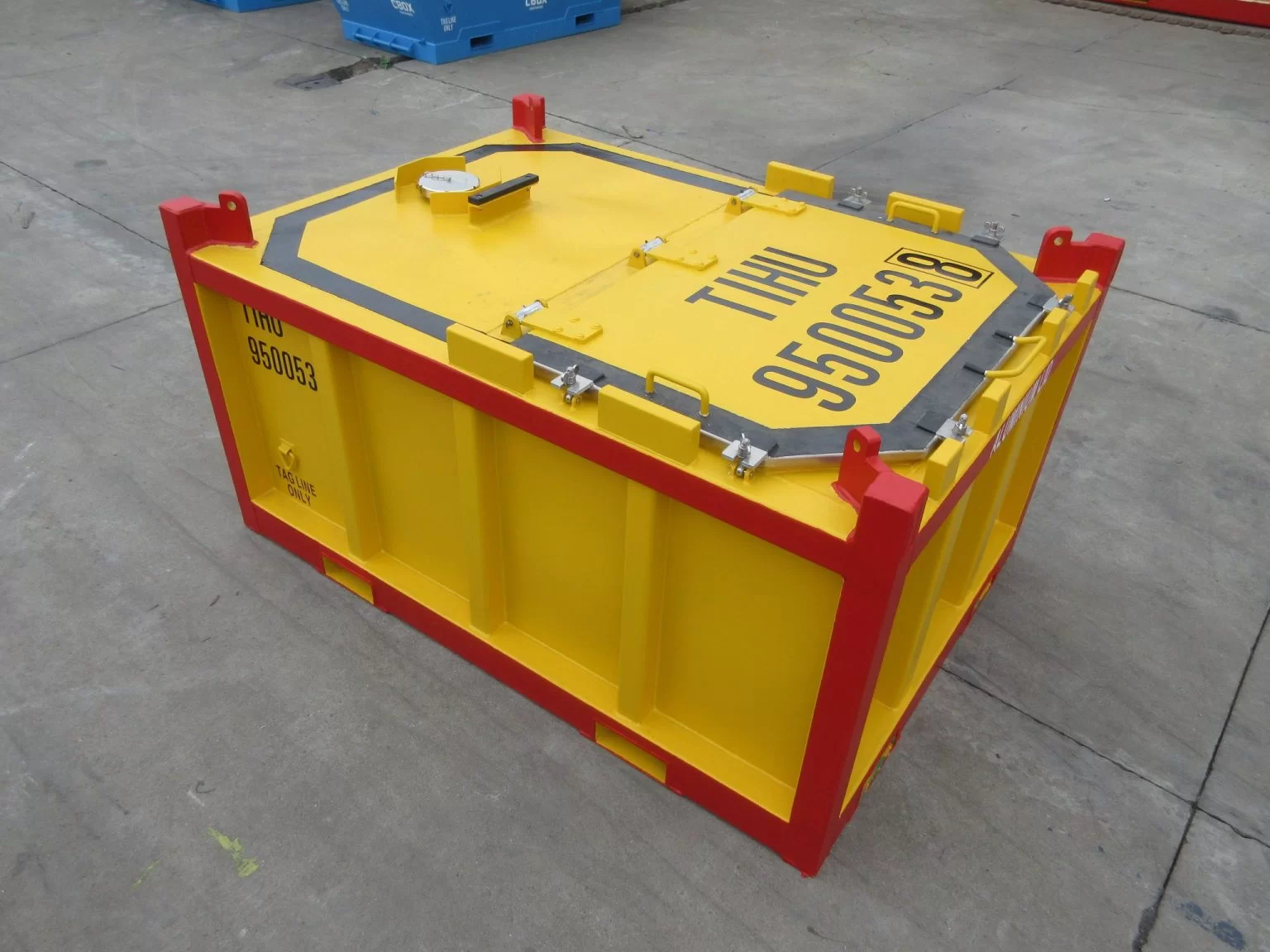 DNV Offshore Container Mud Skip with Dimensions of 7’10” x 5’7” x 4’2” 6 DNV Offshore Container Mud Skip Ukuran 7’10” x 5’7” x 4’2” Top-front-right-45-degree