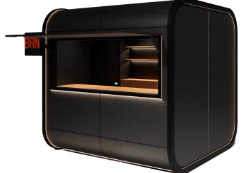 Desain Booth Tenant Jualan Konsep ModPOD 9 Desain Booth Tenant Jualan ModPOD Cafe 1