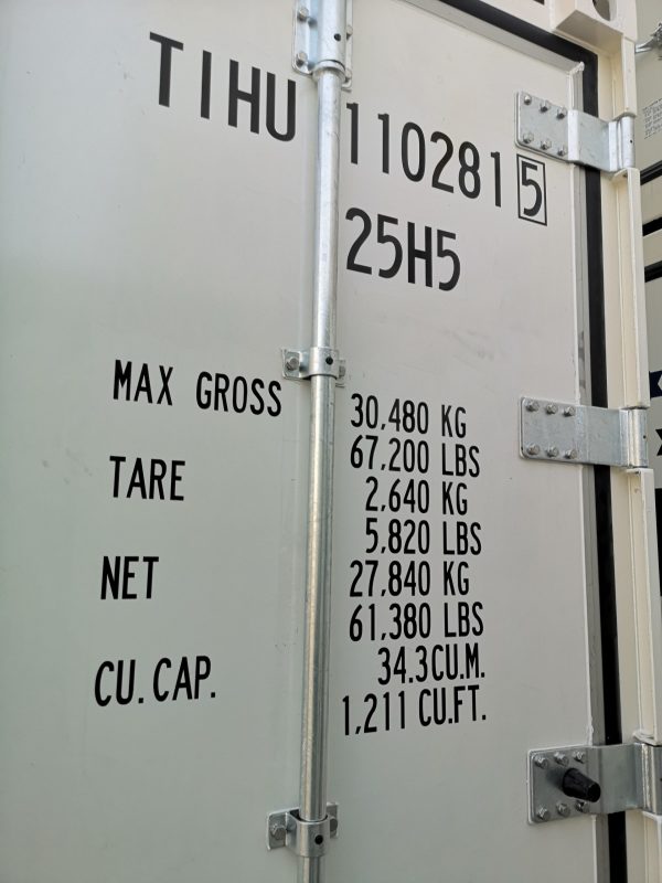 20' High Cube Insulated Container (White)