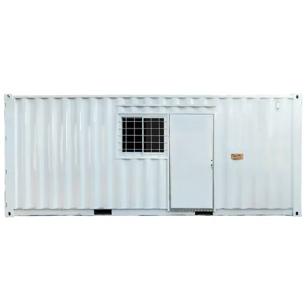 Modification of 20' Office Container Front Window & Left Window (White)