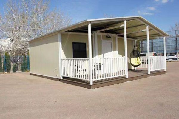 Expandable Container House with Front Terrace. We provide this pre built, portable cabin kit homes with best price and deals. Contact us now!