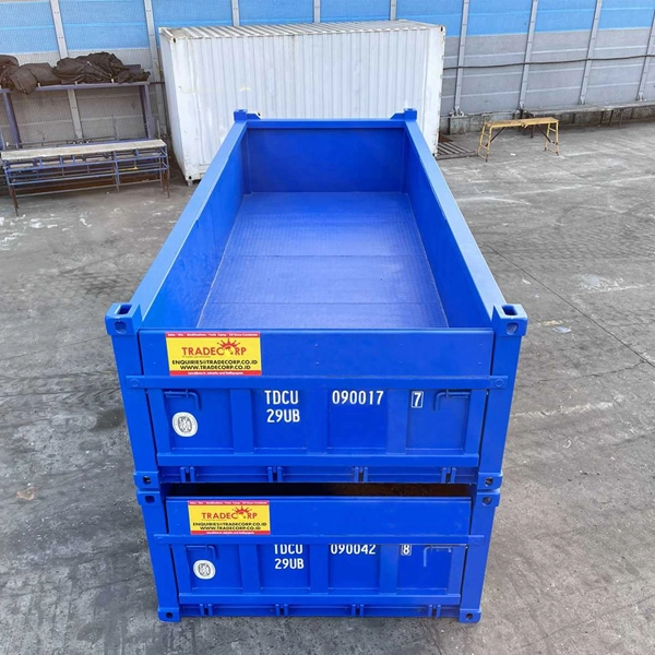 Container 20ft Half Height Container Steel Floor Blue