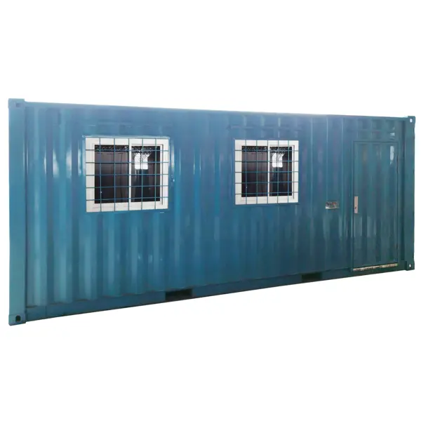 Office Container 20 Feet 2 Jendela Depan Ocean Blue