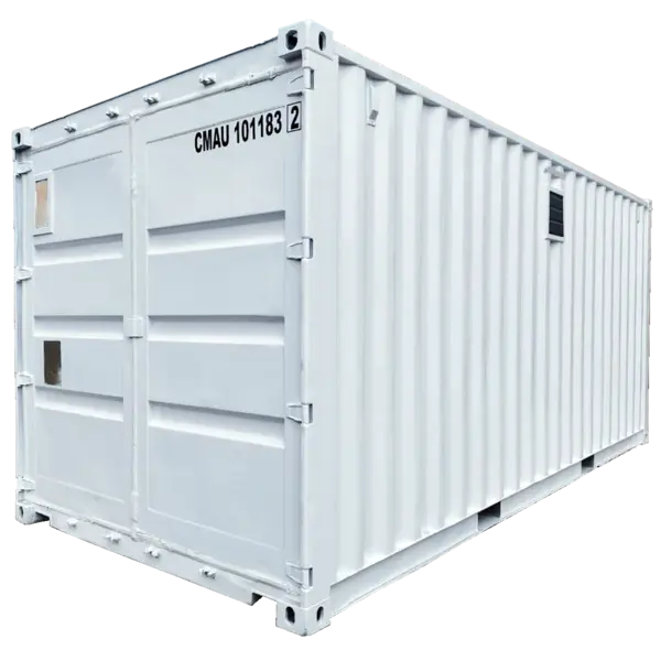 Office Container Left Hand Outswing Door 20 Feet (White)