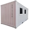 Office Container Left Hand Outswing Door 20 Feet (White)