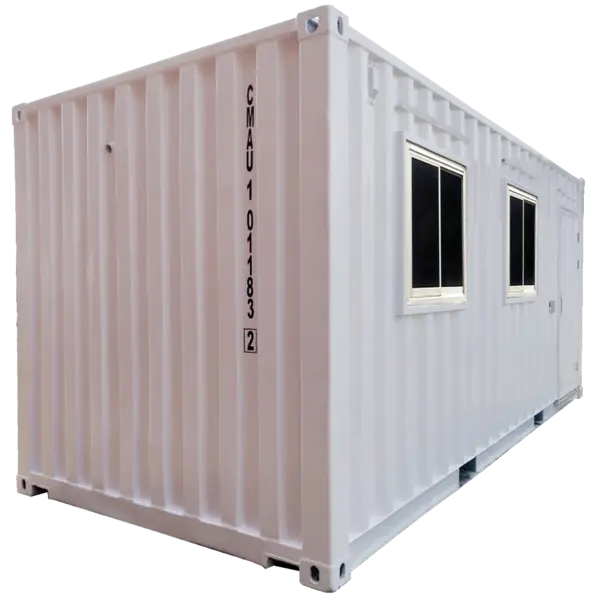 Office Container Left Hand Outswing Door 20 Feet (White)