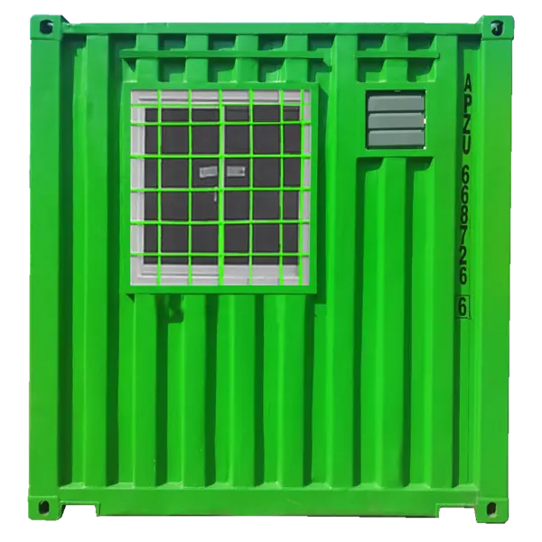 20 Feet Storage Container 1 Window Security Bar (Green) Outdoor 1