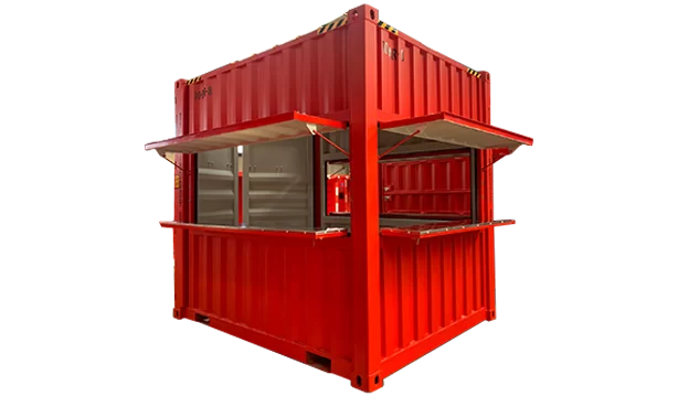 booth container warna merah 10 feet di Sekayu