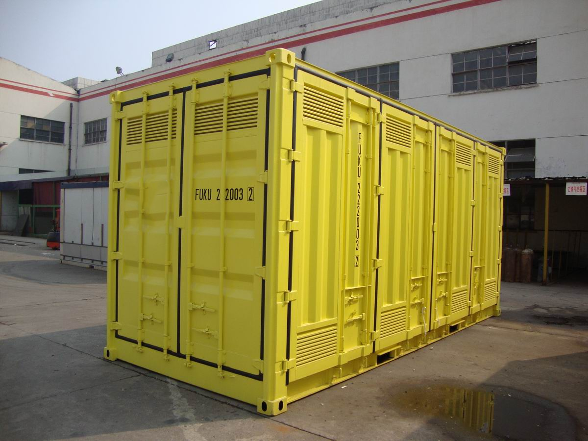 20' High Cube Double Door Double Side Opening Dangerous Goods Container (Yellow)